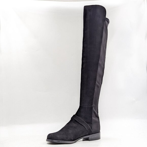Stuart Weitzman Women Stella 5050 Black Suede Over The Knee Buckle Boots size 9 - Picture 3 of 11